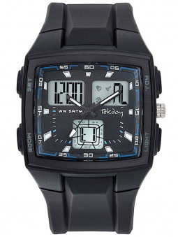Montre Tekday noire double affichage pour homme 655981