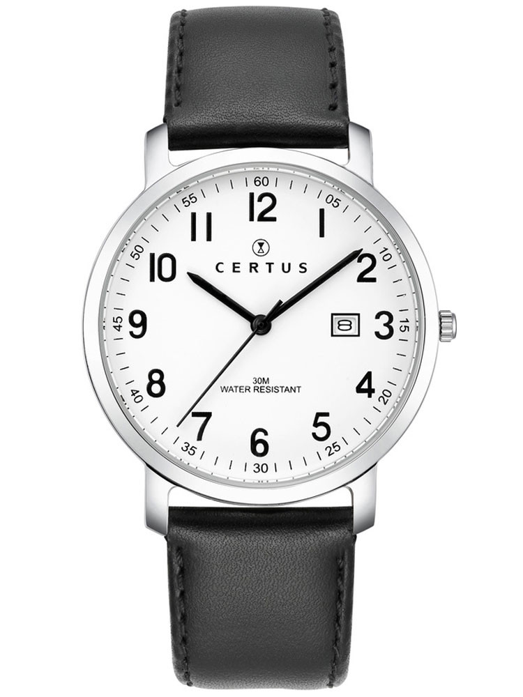 Montre Certus bracelet cuir noir 611078