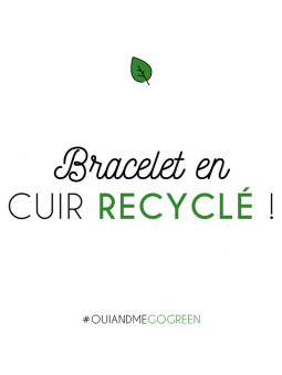 Indication de fabrication, pour les montres Oui and Me, bracelet de montre en cuir recyclé