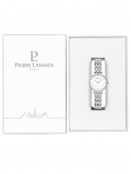 Boite ouverte, packaging pour proteger et mettre en valeur la montre pour femme Pierre Lannier, Nova 020K601
