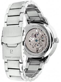 bracelet de montre en acier, gris argent, fermoir boucle deployante, montre homme pierre lannier, 317b131