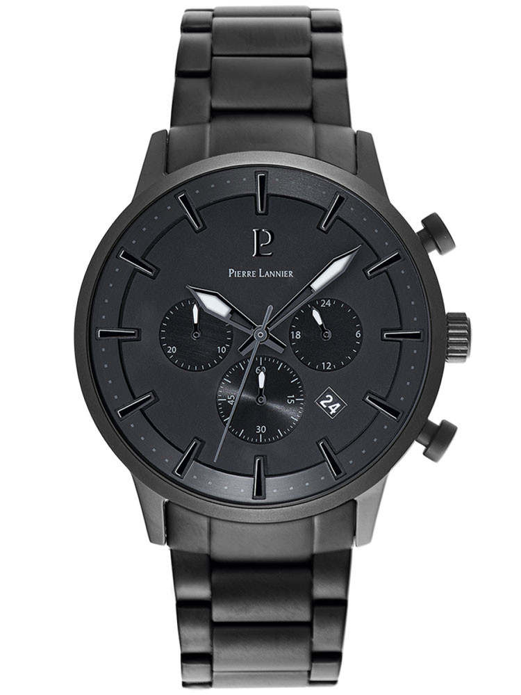 Montre homme Pierre Lannier acier noir Absolue 206H439