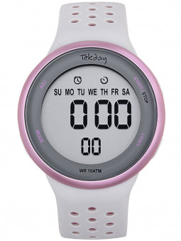Montre Tekday digitale silicone gris rose 655958