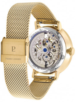 Bracelet milanais et fermoir doré de la montre pour femme de chez Pierre Lannier, référence 309D538