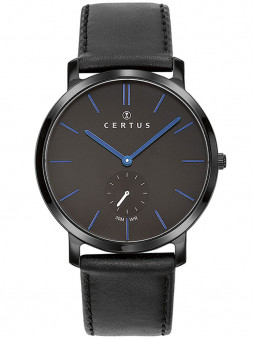 Montre Certus homme bracelet cuir noir 611062