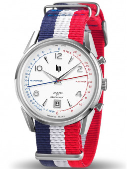 Nouvelle montre lip courage et devouement avec son bracelet tissus tricolore bleu blanc rouge