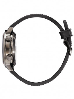 Joli bracelet noir en silicone de la montre Lip automatique Nautic ski noire reference 671522