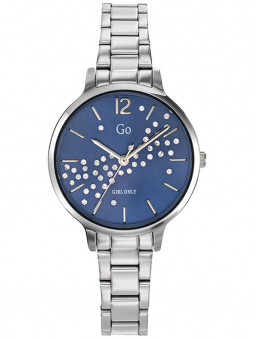 Montre femme argent Go Girl cadran bleu strass bracelet acier 695344