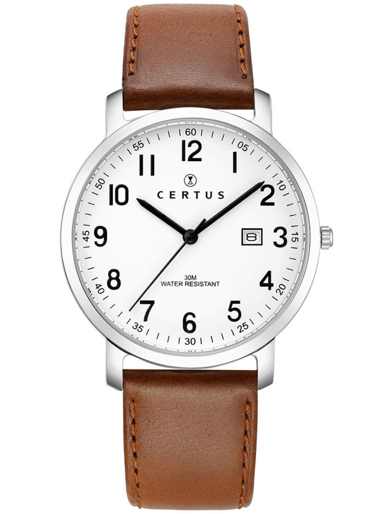 Montre homme vintage Certus cuir marron 611079