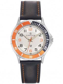 Montre Certus junior garcon bicolore noir orange 647524