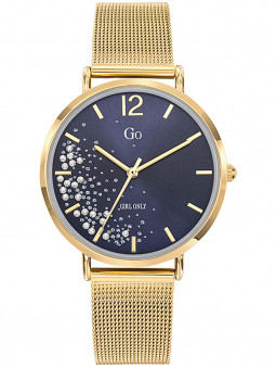 Montre dorée femme Go milanais Bleu nuit 695355