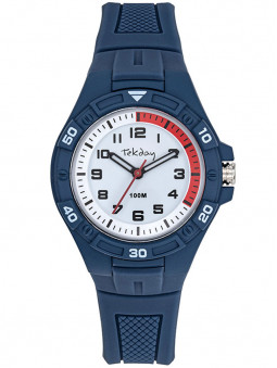 Tekday présente cette montre pour ado en silicone bleu foncé, étanche à 100 mètres. Code article : 654708