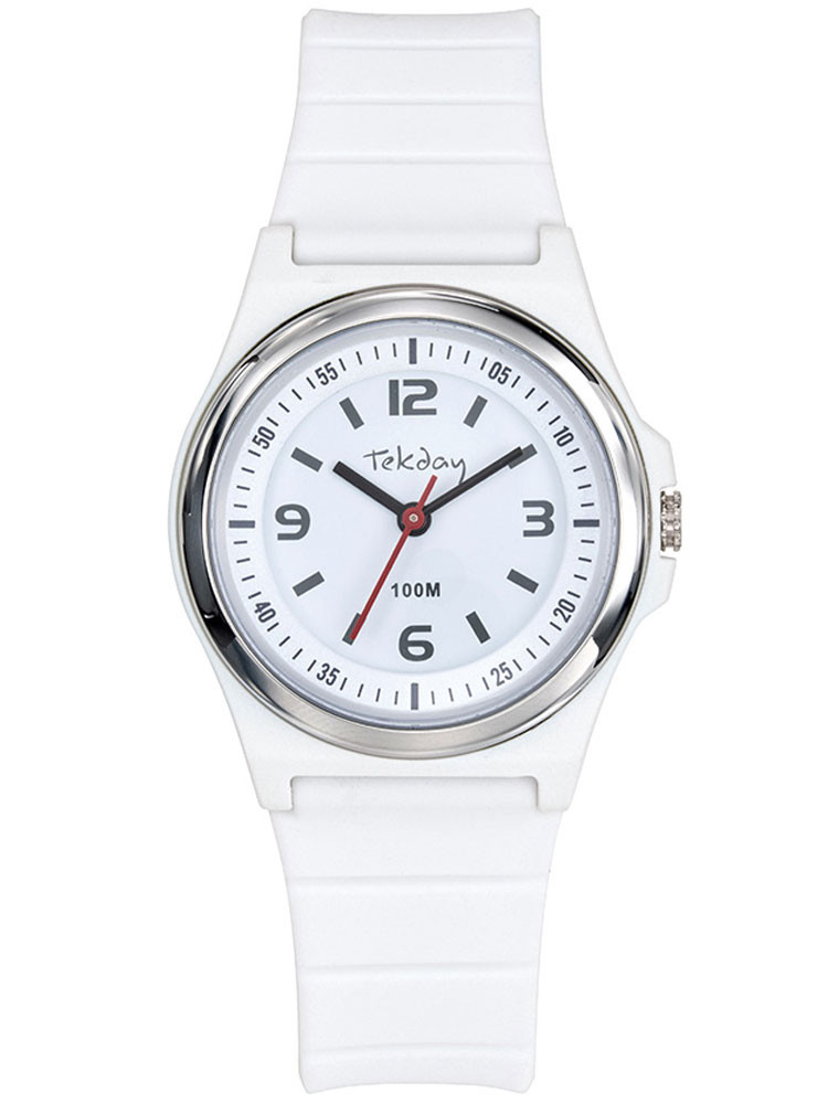 Montre fun Tekday blanche allure sport 654709