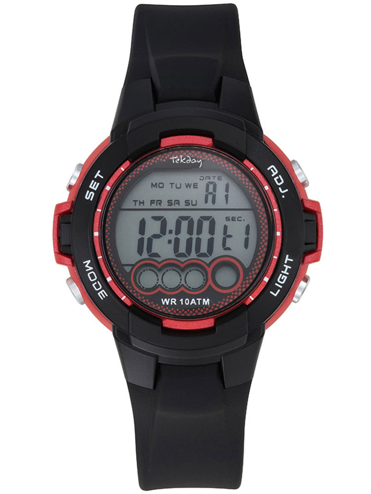 Tekday vous présente cette jolie montre ado, multifonction, affichage digital, couleurs noir et rouge. Code article : 654727