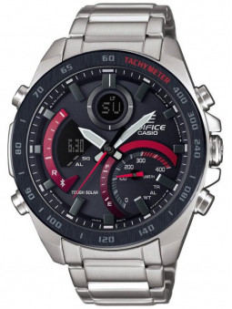 Découvrez cette montre Casio Edifice ECB-900DB-1AER. Une montre solaire connectée Bluetooth® pleine de surprises !