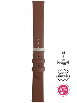 Bracelet montre cuir marron lisse