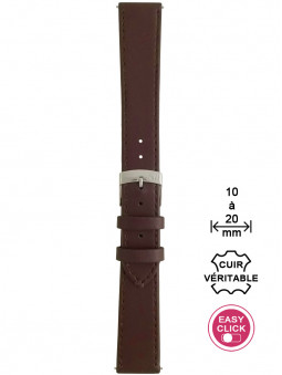 Bracelet montre cuir marron surpiqué