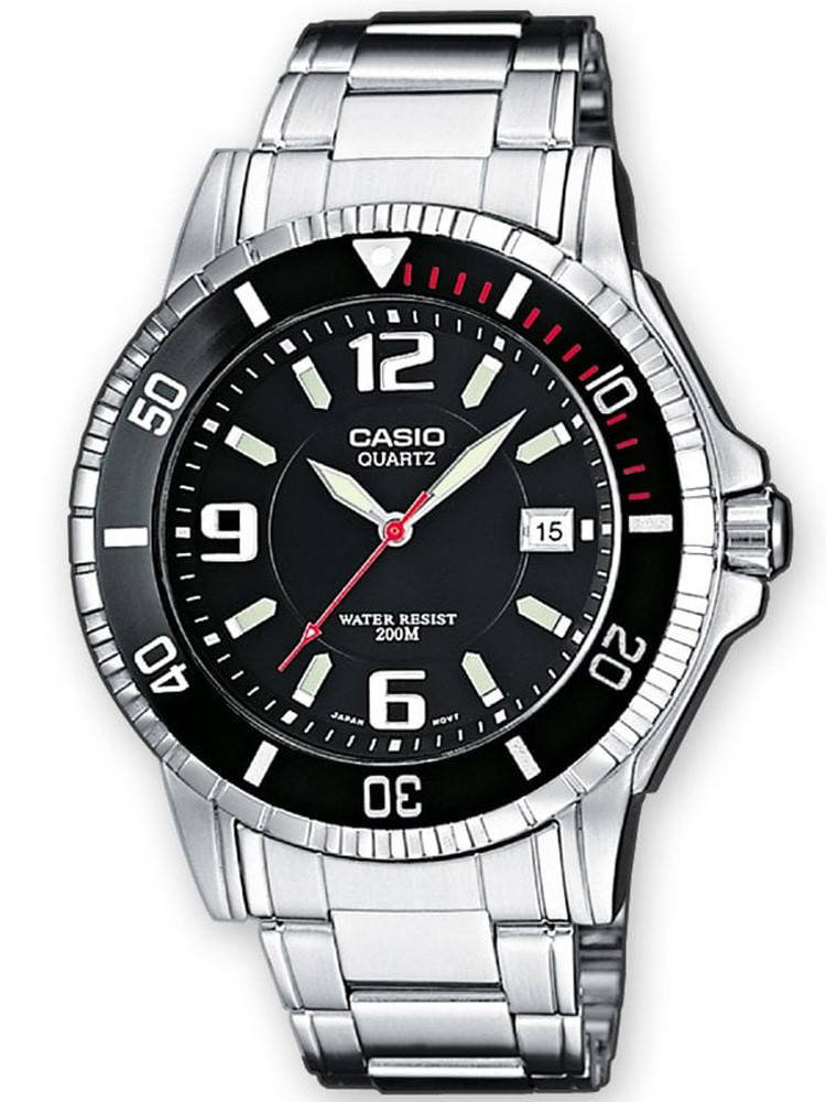 Vue de 3/4 de la montre Casio étanche 200 mètres MTD-1053D-1AVES