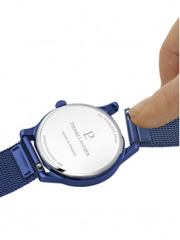 Attache rapide du bracelet de la montre femme bleue Pierre Lannier 010P968