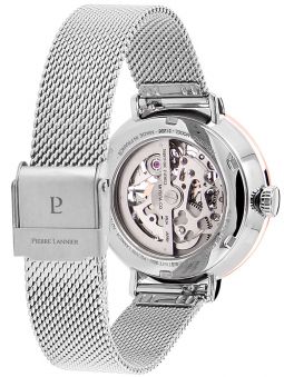 Montre squelette Pierre Lannier femme or rose acier argent 312B628 de dos