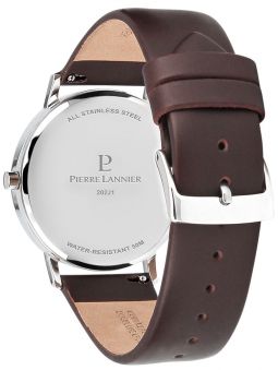 Montre homme Pierre Lannier cuir brun 202J164 vue de dos