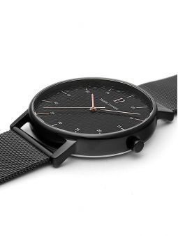 Montre homme Pierre Lannier acier noir 203F438 à plat