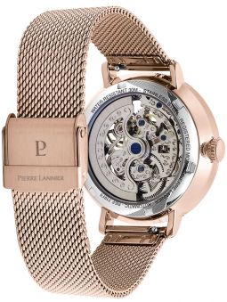 Montre femme Pierre Lannier automatique doré rose coeur battant 310F908 de dos