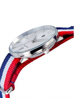 Vue de profil de la montre LIP DAUPHINE tricolore 671439