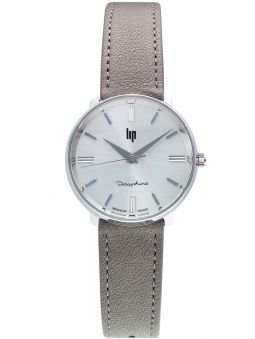 Montre femme LIP DAUPHINE cuir gris 671477 de face