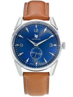 Montre homme LIP HIMALAYA acier fond bleu 671543 de face