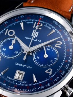 Montre homme LIP HIMALAYA chrono fond bleu 671597 détail