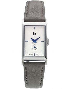 Montre LIP CHURCHILL T18 acier cuir gris 671408 de face