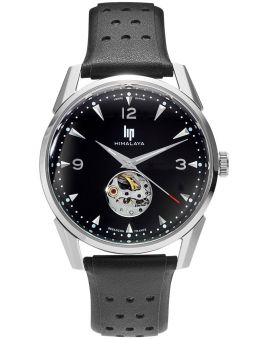 Montre LIP Himalaya automatique cuir noir 671588 de face