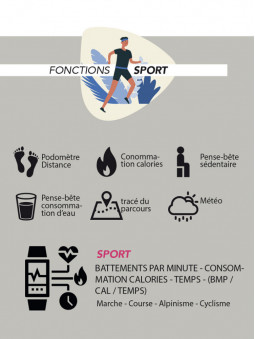 Fonctions sport de la montre connectée femme Smarty 2.0 SW022D
