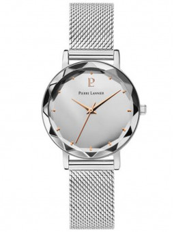 Montre en acier, montre argentée, montre femme, montre pierre lannier 024K628