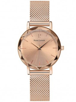 Montre femme dorée rose, montre bracelet milanais en acier, montre femme Pierre Lannier 010P958