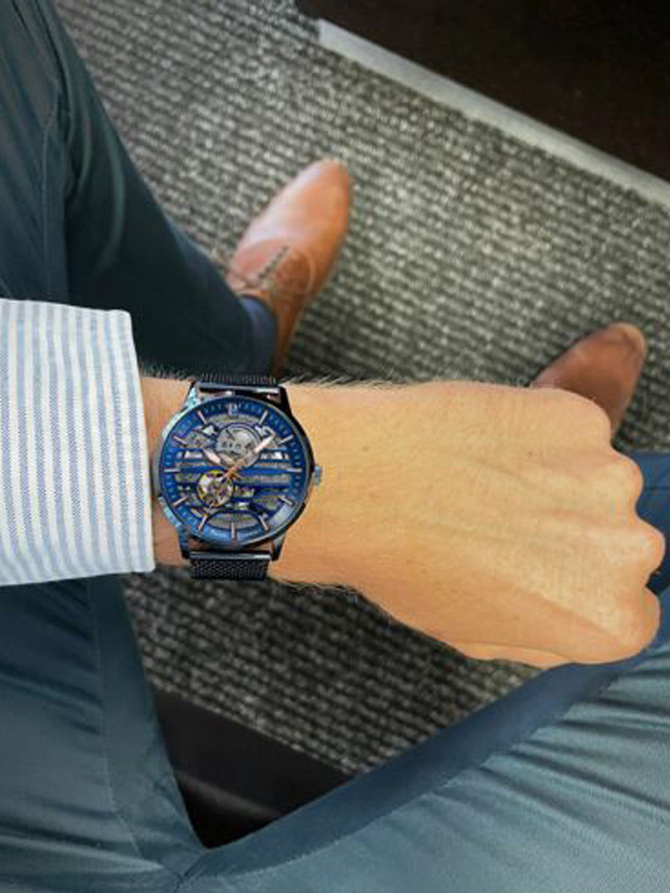 Montre pierre online lannier bleu
