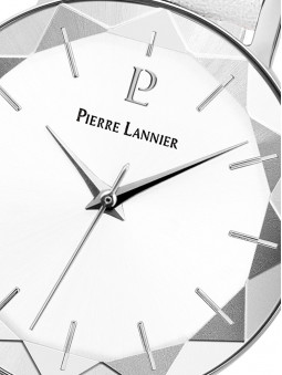Cadran de montre femme Pierre Lannier 009M600, lunette biseautée, verre facetté. Stylé !