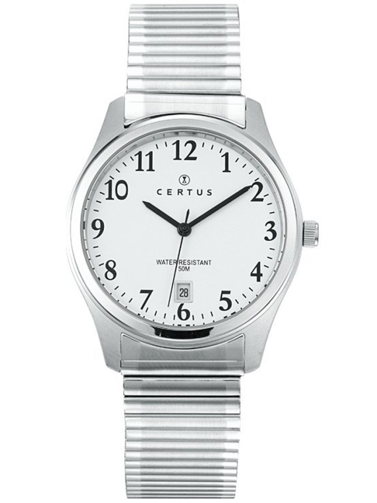 Montre Certus 615773 homme. Style vintage. Cadran chiffré bien lisible. Bracelet extensible. Prix mini : 59€