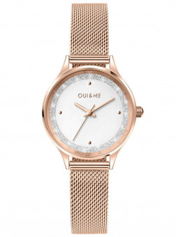 Petite montre tendance pour femme, Oui and Me ME010268. En acier couleur or gold. Pas chère. A acheter en ligne.