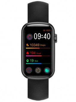Montre connectée unisexe Smarty SW032A de coloris noir et cadran rectangulaire compatible android 5.0 et IOS 10.0 ou supérieur