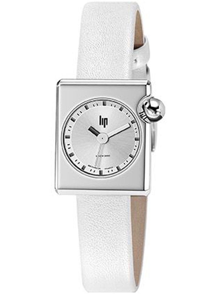 Craquez pour cette jolie montre Lip pour femme de la collection Mach 2000 avec son bracelet en cuir blanc