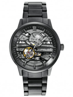 Montre homme automatique en acier coloris gun metal marque Pierre Lannier 333C439