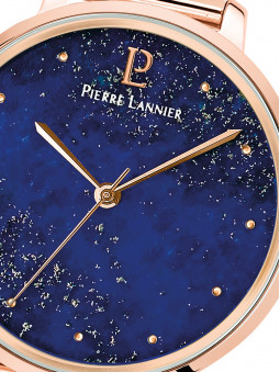 Cadran de montre pour femme Pierre Lannier bleu foncé contenant un véritable cristal Lapis Lazuli