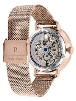 Bracelet de montre en acier à fines mailles de coloris or rose de la marque Pierre Lannier 302F988