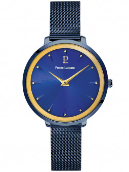 Montre Astéroïde bleue et dorée pour femme designée par la maison horlogère Pierre Lannier référence 033L869