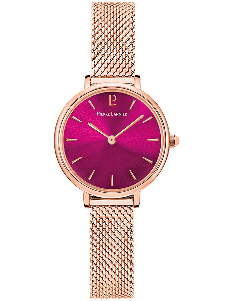 Montre Pierre Lannier pour femme en Acier doré Rose et cadran Framboise flamboyant 014j958