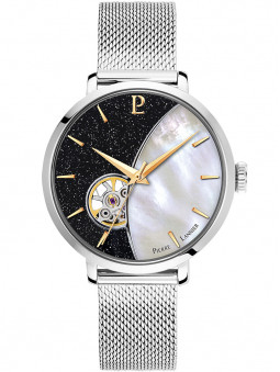 Montre originale Pierre Lannier pour femme avec son cadran bicolore ombre et lumière et son bracelet en Acier argent