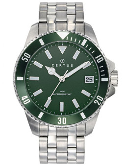 Montre pour homme en acier brillant cadran vert de la marque Certus 616498