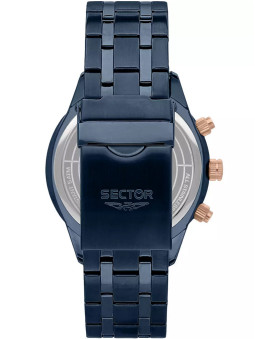 Dos de la montre homme Sector no Limits R3253540005 avec son large bracelet en métal bleu